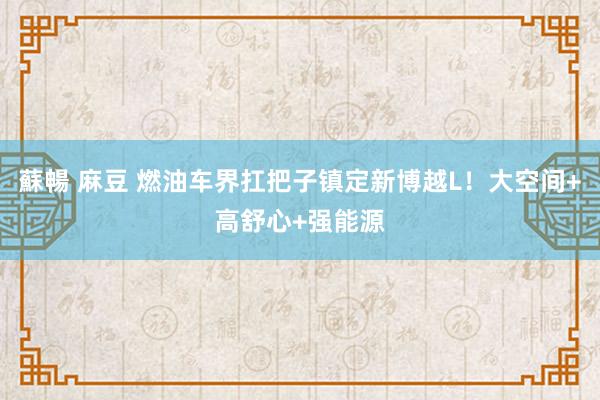 蘇暢 麻豆 燃油车界扛把子镇定新博越L！大空间+高舒心+强能源