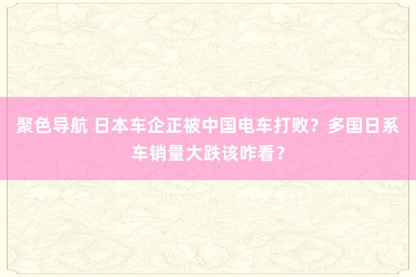 聚色导航 日本车企正被中国电车打败？多国日系车销量大跌该咋看？