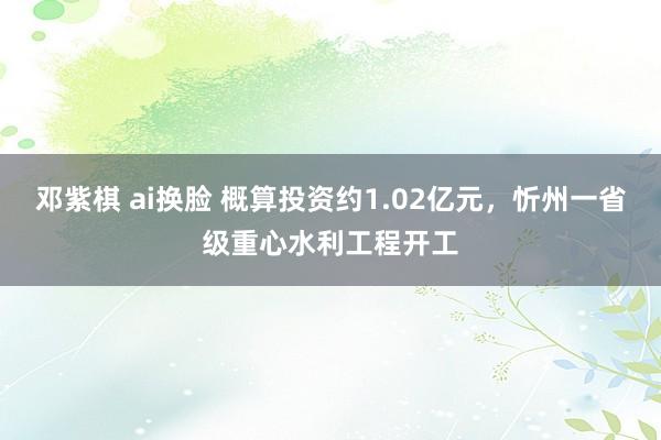 邓紫棋 ai换脸 概算投资约1.02亿元，忻州一省级重心水利工程开工