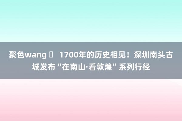 聚色wang ​ 1700年的历史相见！深圳南头古城发布“在南山·看敦煌”系列行径