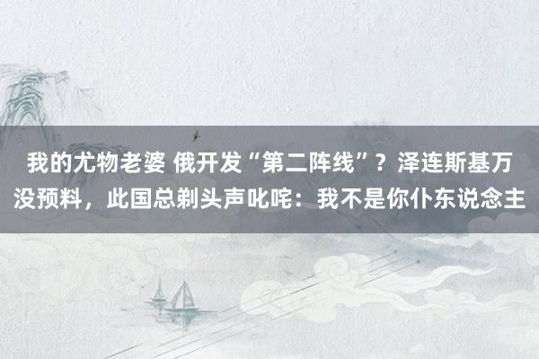 我的尤物老婆 俄开发“第二阵线”？泽连斯基万没预料，此国总剃头声叱咤：我不是你仆东说念主