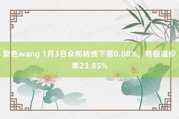 聚色wang 1月3日众和转债下落0.08%，转股溢价率23.85%