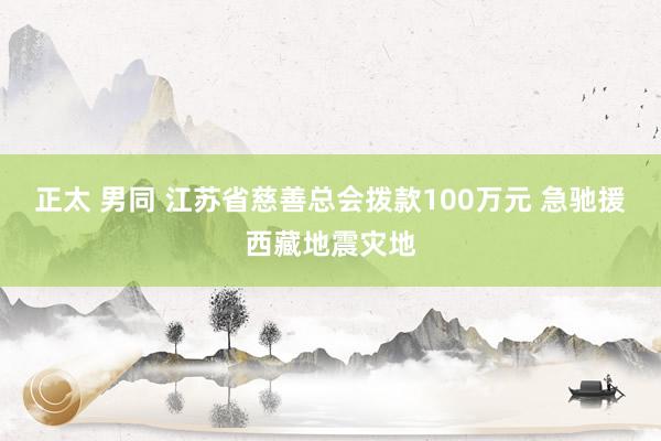 正太 男同 江苏省慈善总会拨款100万元 急驰援西藏地震灾地