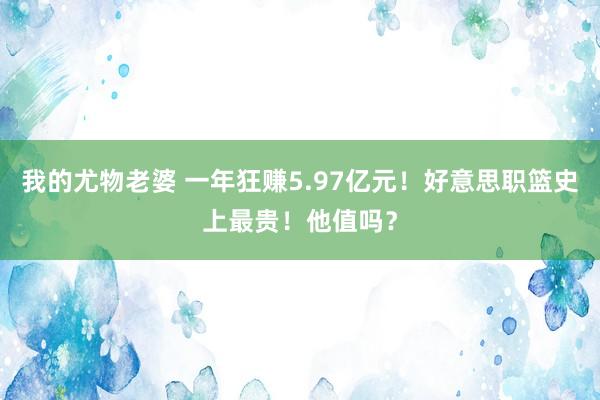 我的尤物老婆 一年狂赚5.97亿元！好意思职篮史上最贵！他值吗？
