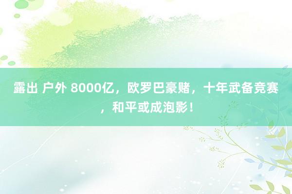 露出 户外 8000亿，欧罗巴豪赌，十年武备竞赛，和平或成泡影！