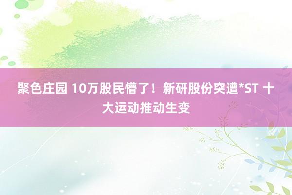聚色庄园 10万股民懵了！新研股份突遭*ST 十大运动推动生变