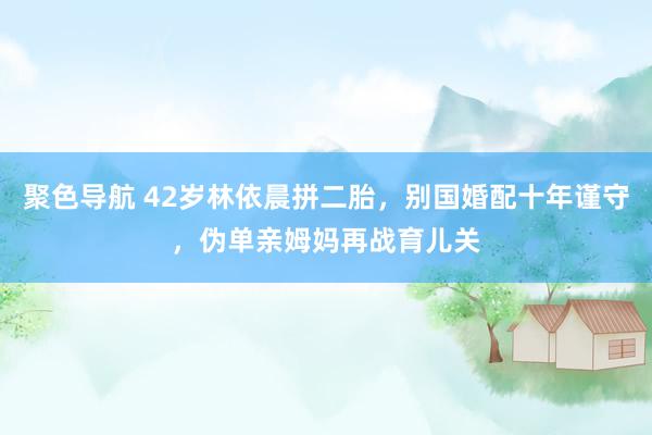 聚色导航 42岁林依晨拼二胎，别国婚配十年谨守，伪单亲姆妈再战育儿关