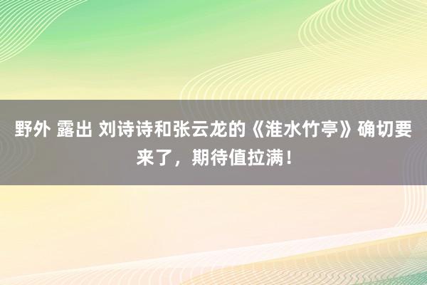 野外 露出 刘诗诗和张云龙的《淮水竹亭》确切要来了，期待值拉满！