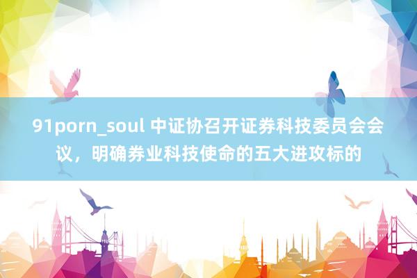 91porn_soul 中证协召开证券科技委员会会议，明确券业科技使命的五大进攻标的