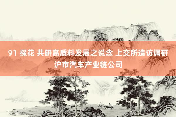 91 探花 共研高质料发展之说念 上交所造访调研沪市汽车产业链公司