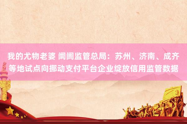 我的尤物老婆 阛阓监管总局：苏州、济南、成齐等地试点向挪动支付平台企业绽放信用监管数据