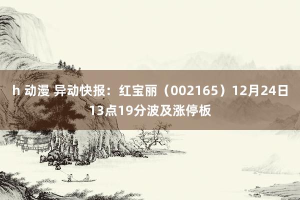 h 动漫 异动快报：红宝丽（002165）12月24日13点19分波及涨停板