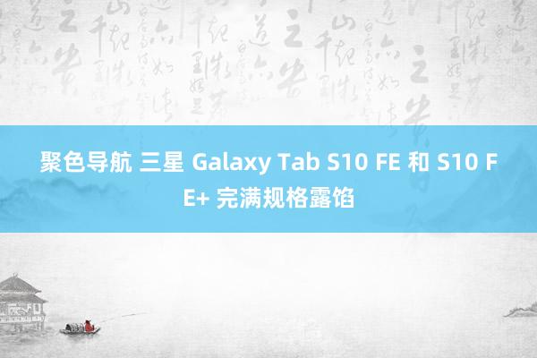 聚色导航 三星 Galaxy Tab S10 FE 和 S10 FE+ 完满规格露馅