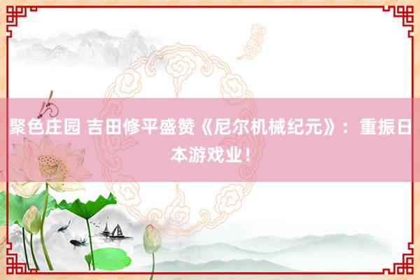 聚色庄园 吉田修平盛赞《尼尔机械纪元》：重振日本游戏业！