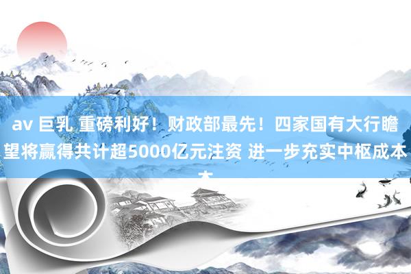 av 巨乳 重磅利好！财政部最先！四家国有大行瞻望将赢得共计超5000亿元注资 进一步充实中枢成本