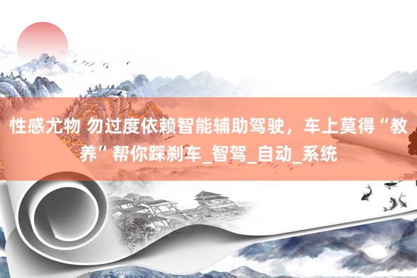 性感尤物 勿过度依赖智能辅助驾驶，车上莫得“教养”帮你踩刹车_智驾_自动_系统