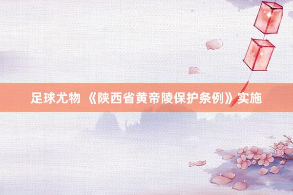 足球尤物 《陕西省黄帝陵保护条例》实施