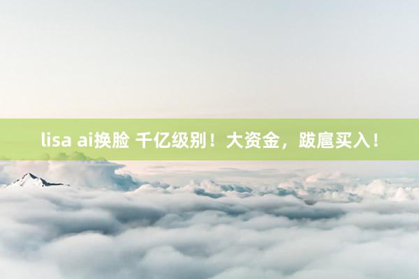 lisa ai换脸 千亿级别！大资金，跋扈买入！