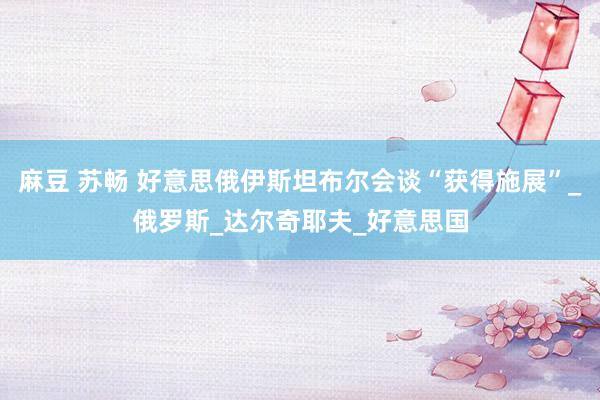 麻豆 苏畅 好意思俄伊斯坦布尔会谈“获得施展”_俄罗斯_达尔奇耶夫_好意思国
