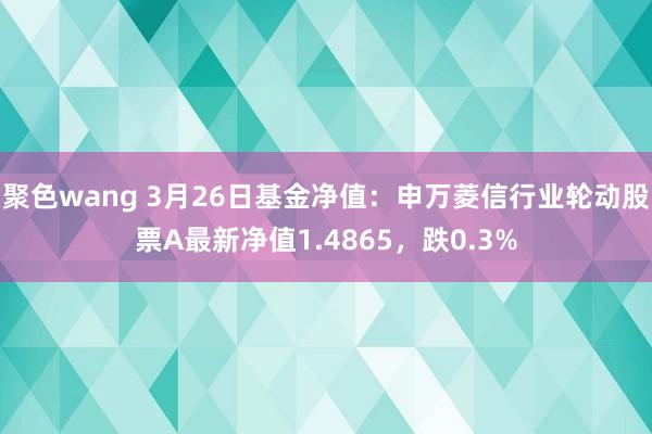 聚色wang 3月26日基金净值：申万菱信行业轮动股票A最新净值1.4865，跌0.3%