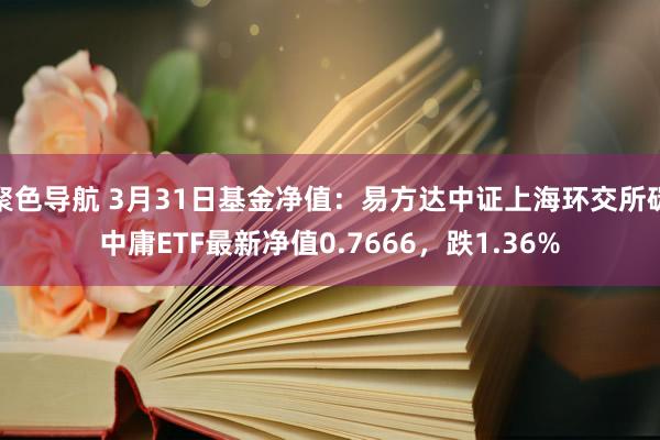 聚色导航 3月31日基金净值：易方达中证上海环交所碳中庸ETF最新净值0.7666，跌1.36%