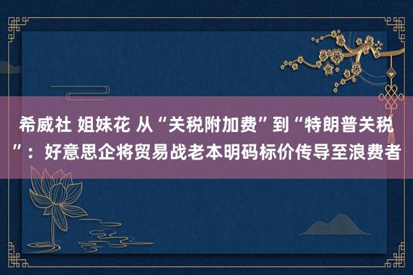 希威社 姐妹花 从“关税附加费”到“特朗普关税”：好意思企将贸易战老本明码标价传导至浪费者
