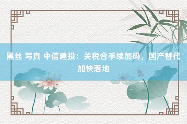 黑丝 写真 中信建投：关税合手续加码，国产替代加快落地