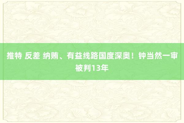 推特 反差 纳贿、有益线路国度深奥！钟当然一审被判13年