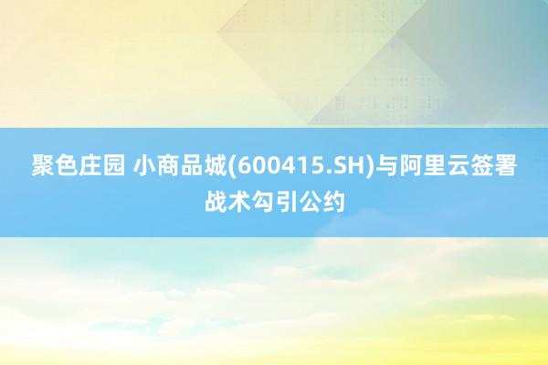 聚色庄园 小商品城(600415.SH)与阿里云签署战术勾引公约