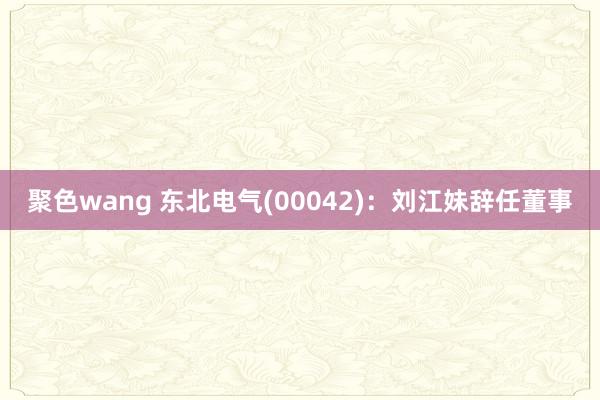 聚色wang 东北电气(00042)：刘江妹辞任董事