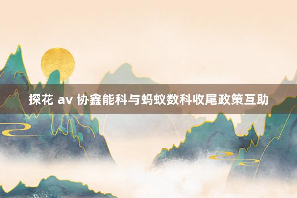探花 av 协鑫能科与蚂蚁数科收尾政策互助