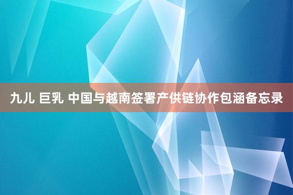 九儿 巨乳 中国与越南签署产供链协作包涵备忘录