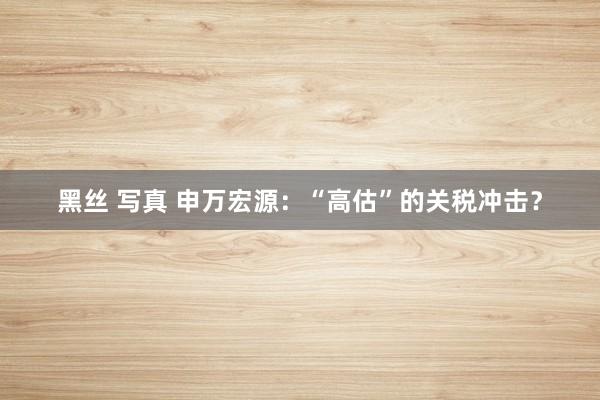黑丝 写真 申万宏源：“高估”的关税冲击？