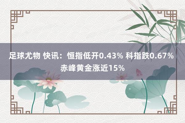 足球尤物 快讯：恒指低开0.43% 科指跌0.67% 赤峰黄金涨近15%
